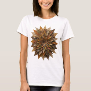 Camiseta Folhas de outono cinza crocante design moderno
