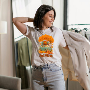 Camiseta Folhas de outono de Vibes Retro Car Folhas de Outo
