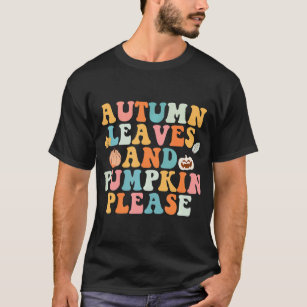 Camiseta Folhas de outono e Abóbora por favor
