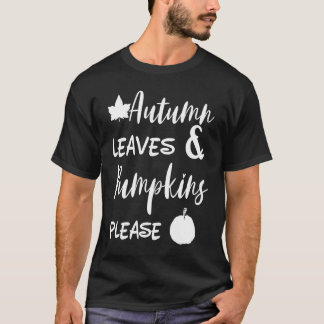 Camiseta Folhas De Outono E Abóboras, Por Favor, Especiaria