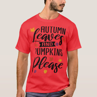 Camiseta Folhas De Outono E Abóboras Por Favor Queda