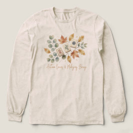 Camiseta Folhas de Outono e Brisa de Mahjong Vintage 