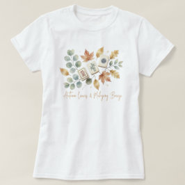 Camiseta Folhas de Outono e Brisa de Mahjong Vintage 