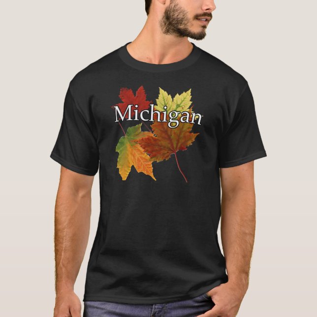 CAMISETA FOLHAS DE OUTONO EM MICHIGAN (Frente)
