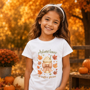 Camiseta Folhas de Outono & Meninas, Por Favor Café