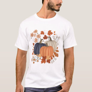 Camiseta Folhas de outono Russas de Pumpkins Flores Selvage