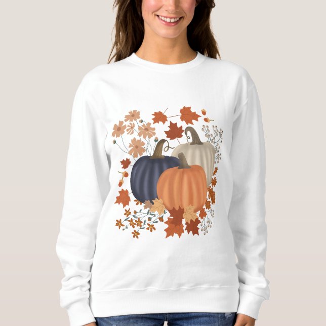 Camiseta Folhas de outono Russas de Pumpkins Flores Selvage (Frente)