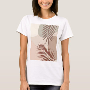 Camiseta Folhas de Palmeira, Arte Geométrica Abstrata Boho