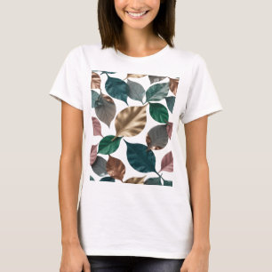 Camiseta Folhas de Prata Atraentes com Design Ousado