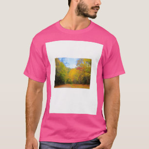 Camiseta Folhas De Queda No Gráfico Das Montanhas De Fumo
