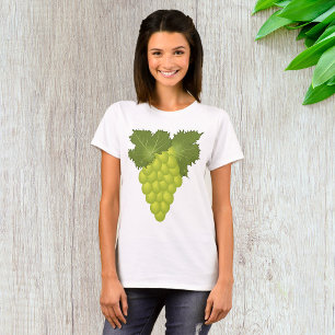 Camiseta Folhas de Videira de Uvas Verdes Fruta Fresca