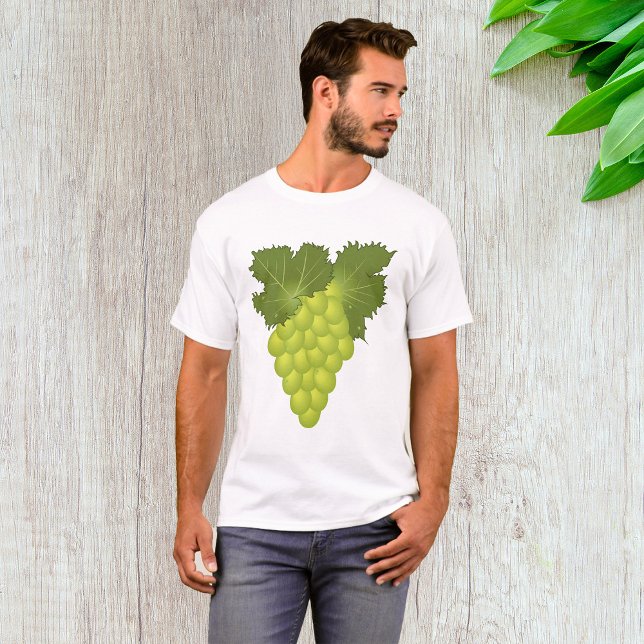 Camiseta Folhas de Videira de Uvas Verdes Fruta Fresca (Criador carregado)