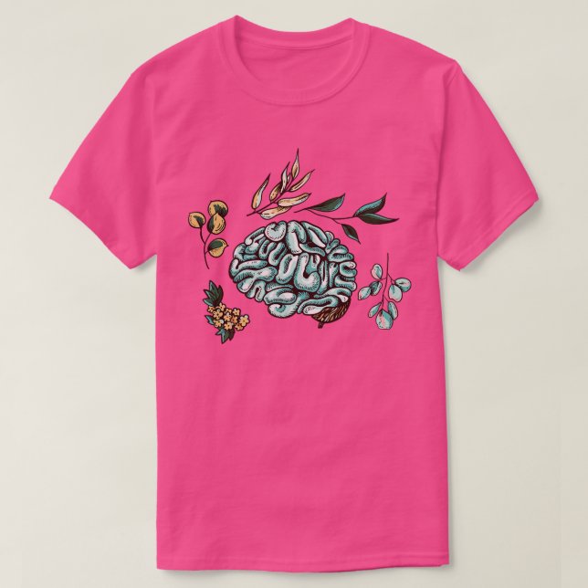 Camiseta Folhas do cérebro humano (Frente do Design)