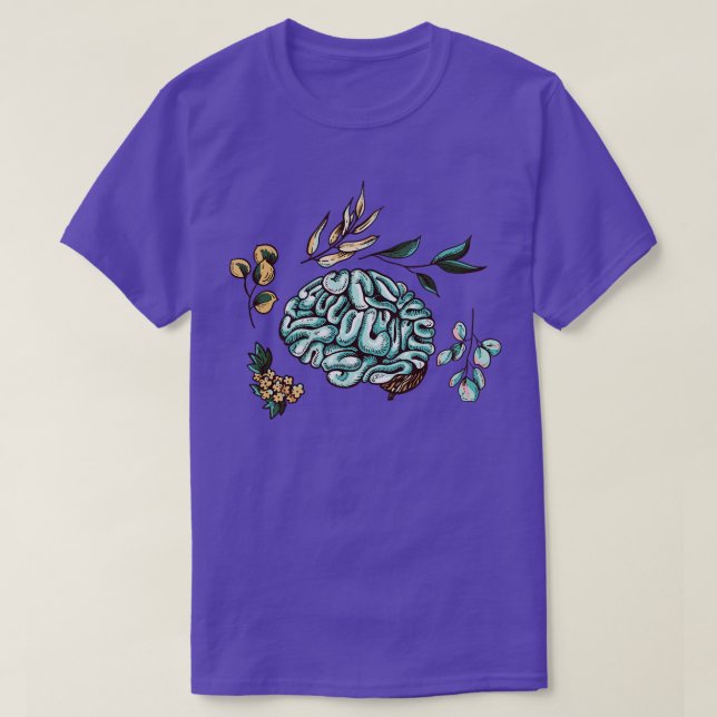 Camiseta Folhas do cérebro humano (Frente do Design)