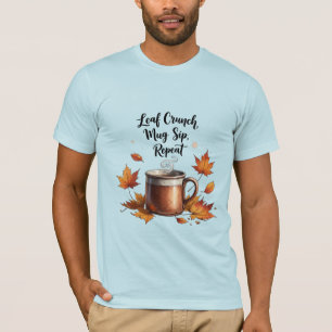 Camiseta Folhas Estalando, Café Bebendo, Repetindo - Vibraç