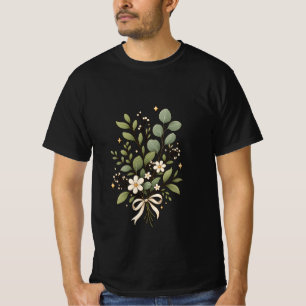 Camiseta Folhas Florais Botânicas Elegantes