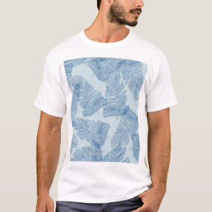 Camiseta Folhas Florais: Ilustrações de Linha Vintage.