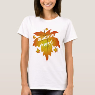 Camiseta Folhas mapeadas de tipografia de humor de outono
