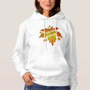 Camiseta Folhas mapeadas de tipografia de humor de outono