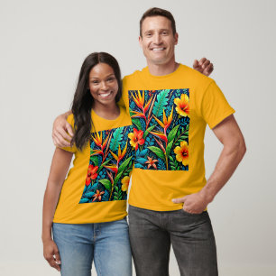 Camiseta Folhas Tropicais Arte em Flor