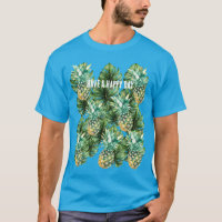 Folhas Tropicais Azuis Verdes Abacaxis