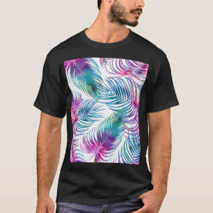 Camiseta Folhas tropicais de palma, padrão floral de aquare