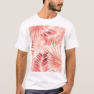 Camiseta Folhas Tropicais de Palma, Padrão Na moda Havaiano