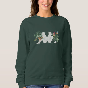 Camiseta Folhas Tropicais & Desenho Minimalista de Aves na