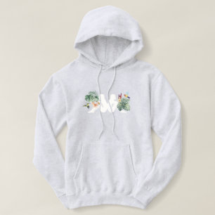 Camiseta Folhas Tropicais & Desenho Minimalista de Aves na