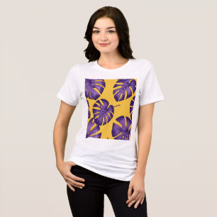 Camiseta Folhas Tropicais Modernas - Amarelo Vibrante