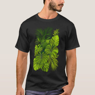 Camiseta Folhas Tropicais Verdes