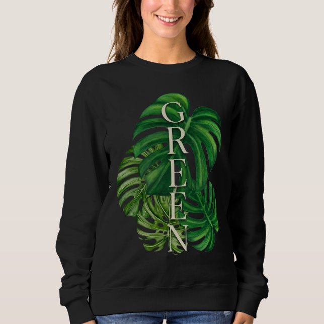 Camiseta Folhas Verdes de Monstera (Frente)