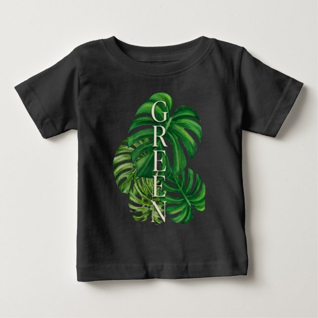 Camiseta Folhas Verdes de Monstera (Frente)
