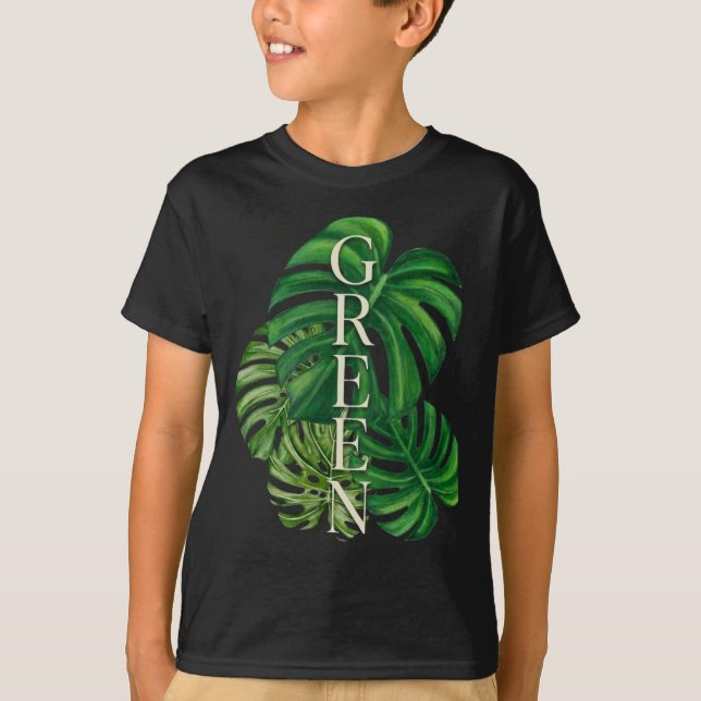 Camiseta Folhas Verdes de Monstera (Frente)