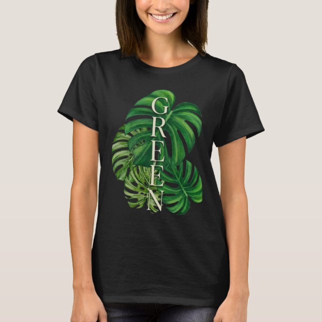 Camiseta Folhas Verdes de Monstera (Frente)