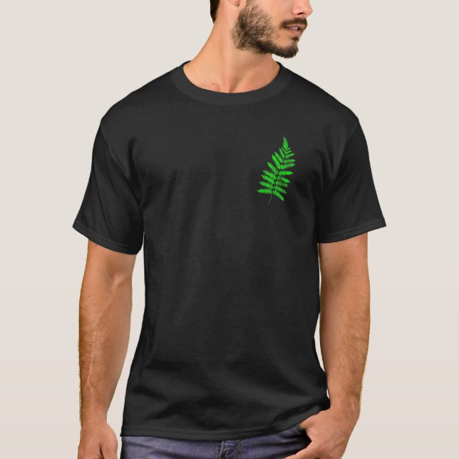 Camiseta Folhas Verdes de Samambaia  Eu Amo a Natureza  Jar (Frente)