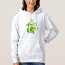 Camiseta Folhas verdes em um Hoodie