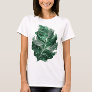 Camiseta Folhas verdes prateadas impressionantes COM ESTREL