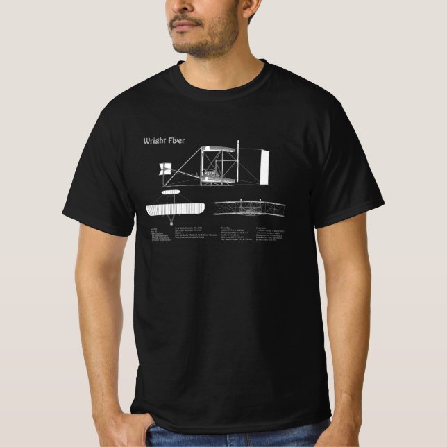 Camiseta Folheto Wright - Planos de desenho de projeto de a (Frente)