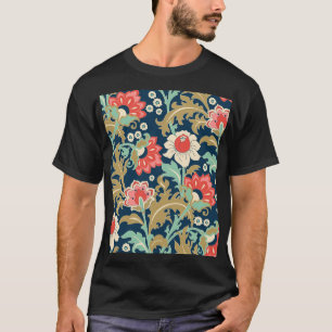 Camiseta Folk Floral Colorido: Desenho Mão
