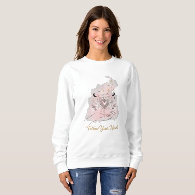 Camiseta "Follow Your Heart Sweatshirt - Celestial (Frente Completa)