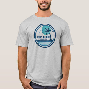 Camiseta Folly Beach Carolina do Sul Árvore de Palma Pássar