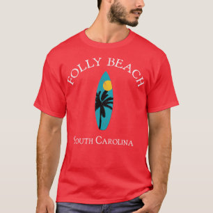 Camiseta Folly Beach Charleston South olina Vintage Palm Su