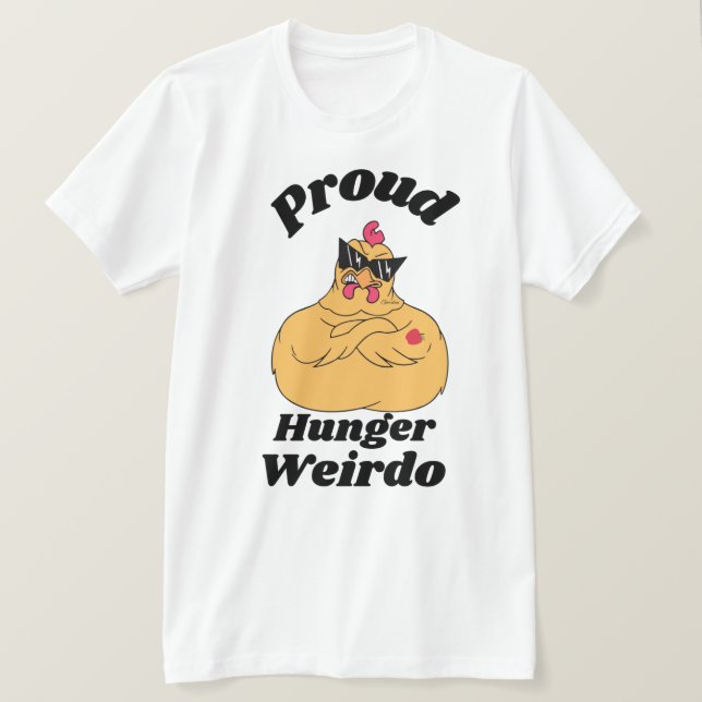 Camiseta Fome Orgulhosa Weirdo (Frente do Design)