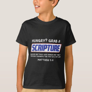 Camiseta Fome Pegue Uma Escritura Engraçado Cristão Deus Je