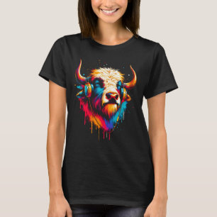 Camiseta Fone de ouvido legal Yak Música Arte Natal Anivers
