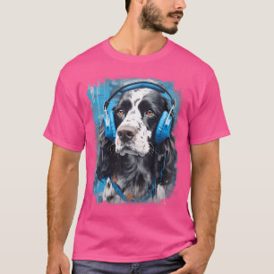 Camiseta Fone de Ouvido Rave Edm Cão Springer Spaniel Inglê