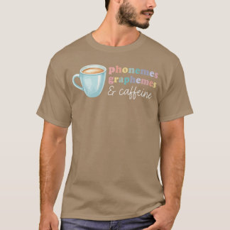 Camiseta Fonemas Grafemas e Cafeína Leitura Divertida de Ca