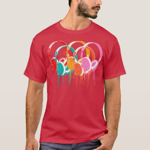 Camiseta Fones de ouvido coloridos