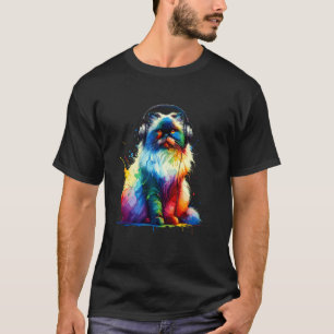 Camiseta Fones de ouvido com arte de respingo colorido Hima